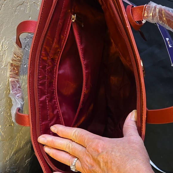 Joy Mangano E*Lite Travel Collection Leather Tote with RFID Protection NWT - Picture 7 of 11